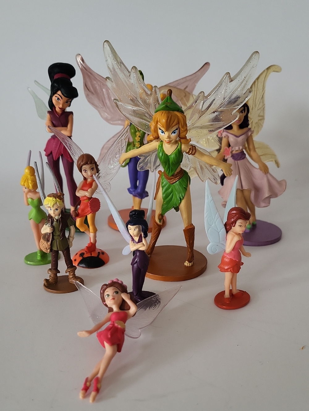 Vintage Disney Fairies Pixie Hollow Mini PVC Figurine Lot (10 Pieces)